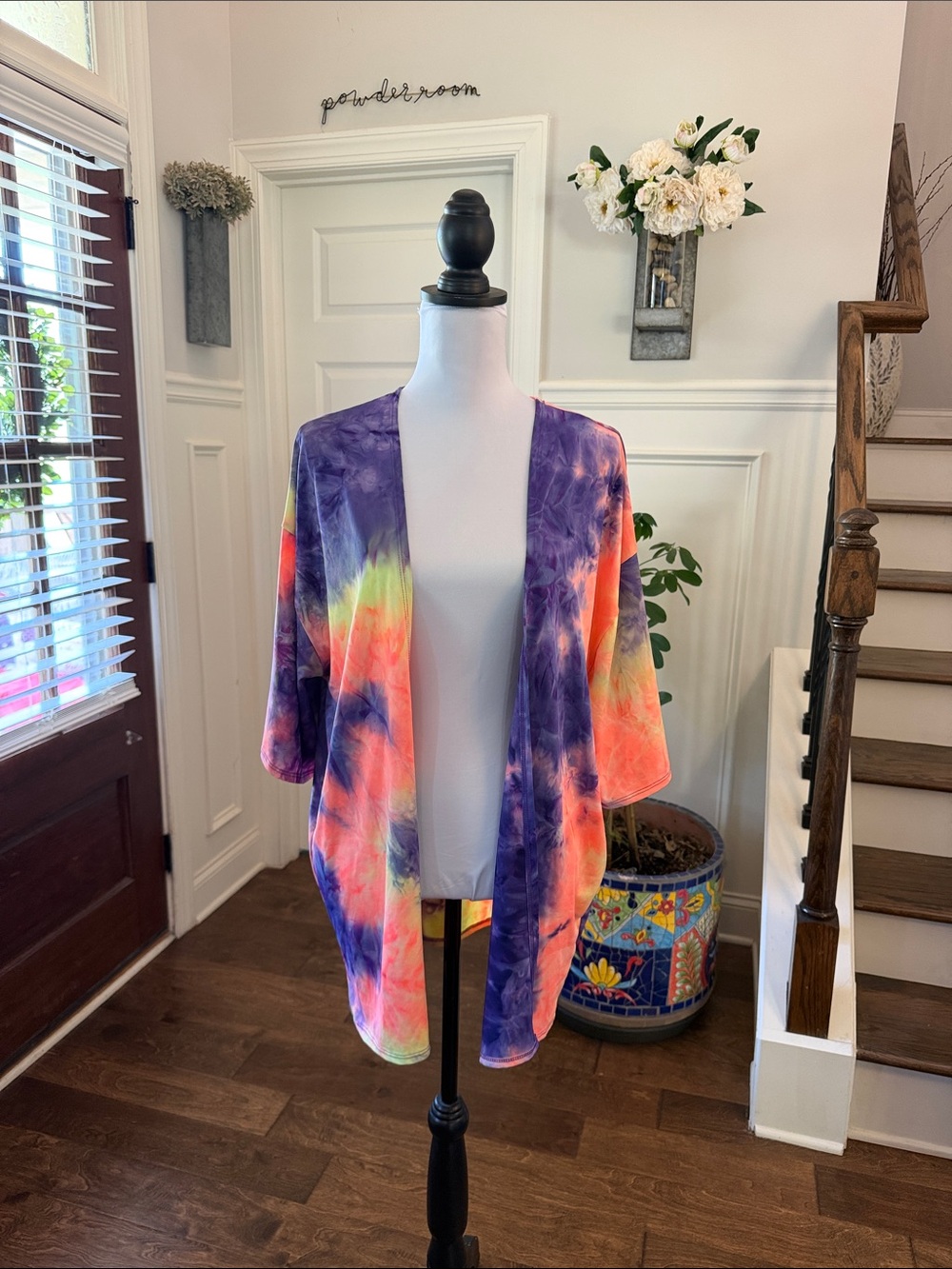 Coco Kelly EUC tie dye kimono coverup